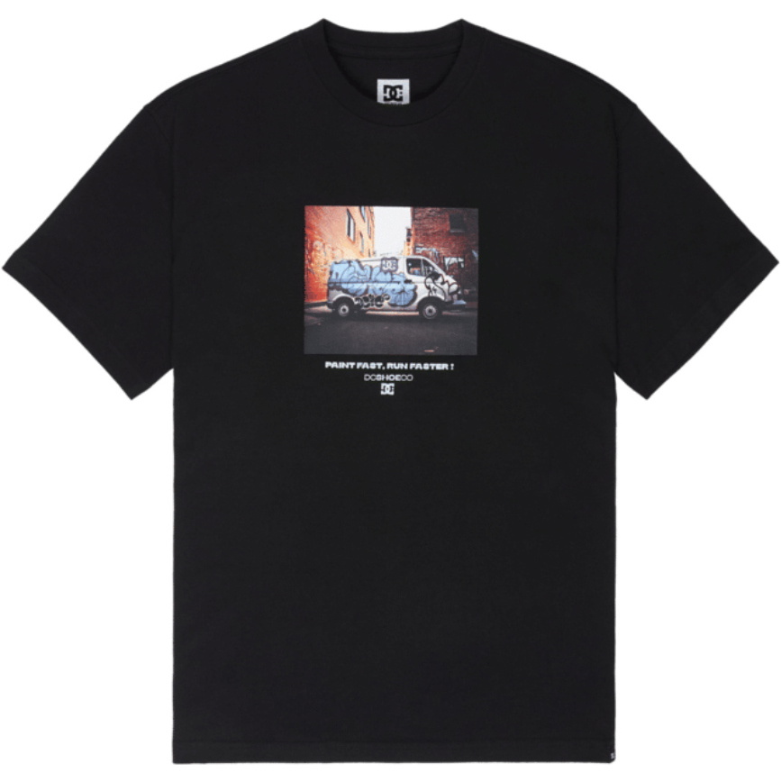 2026 DC Shoes Mens Painted Van T-Shirt EDYZT04479 - Black